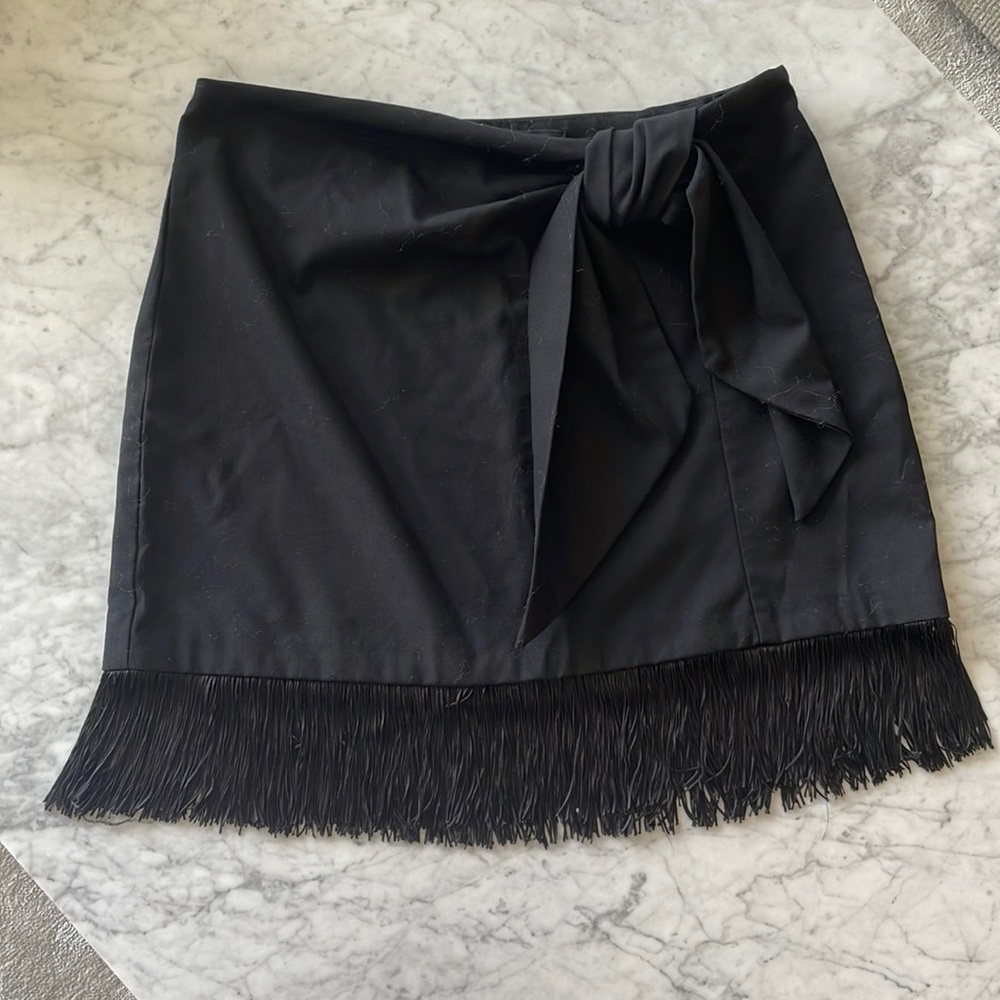 Zara black tassel mini skirt